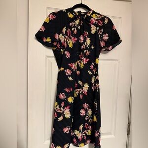 Banana Republic Black Dress with Pink and Yellow Floral